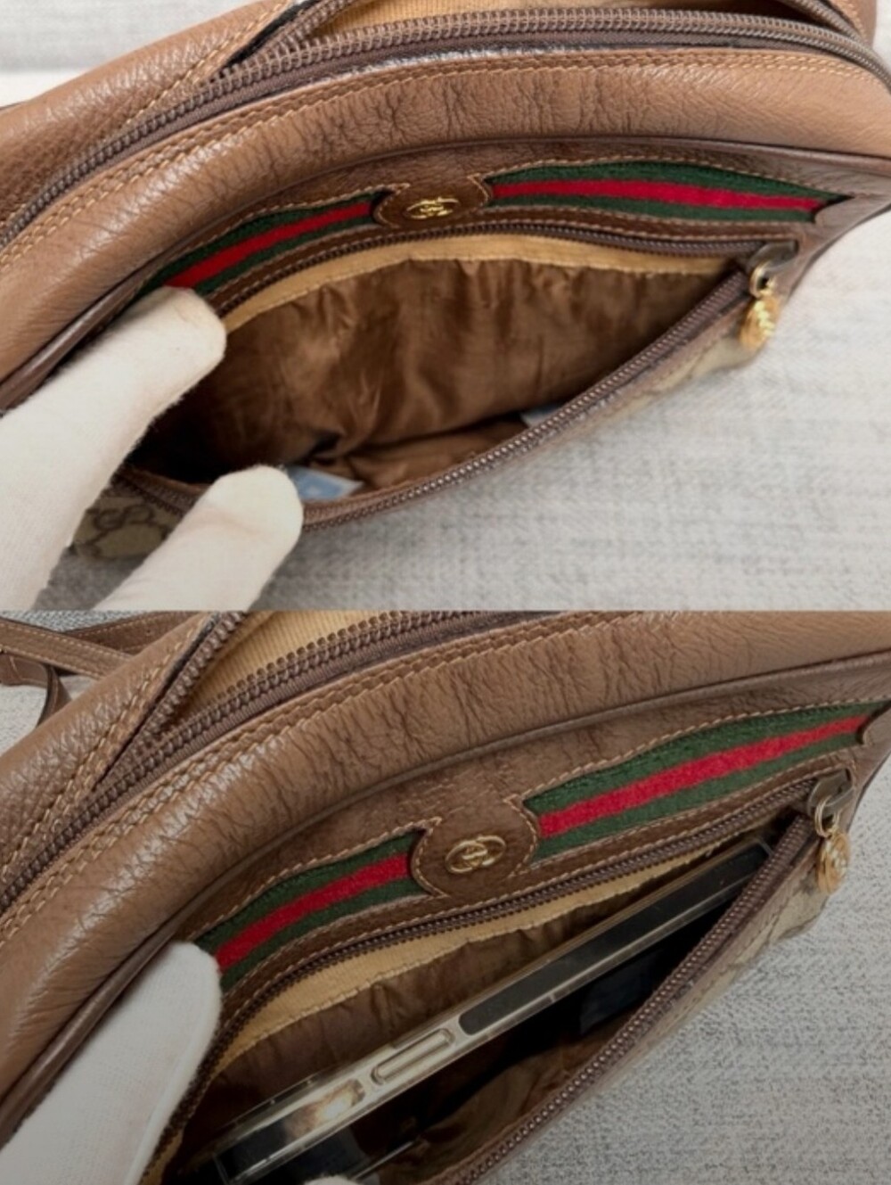 Gucci Brown GG Supreme Canvas Crossbody , With Brown Oreginal Dust Bag . - Picture 11 of 15
